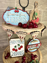 Load image into Gallery viewer, Cherry Pie Summer Tiered Tray File SVG, Fruit Tier Tray, Glowforge, LuckyHeartDesignsCo