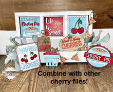 Load image into Gallery viewer, Cherry Pie Interchangeable Leaning Sign File SVG, Tiered Tray Glowforge, LuckyHeartDesignsCo