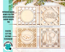Load image into Gallery viewer, Patterned Backer Boards for Interchangeable Shiplap Inserts File SVG, Glowforge Laser, LuckyHeartDesignsCo