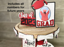 Load image into Gallery viewer, Graduation all year Tiered Tray File SVG, Glowforge, Tier Tray, LuckyHeartDesignsCo
