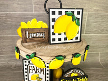 Load image into Gallery viewer, Lemon Summer Tiered Tray File SVG, Glowforge, Tier Tray Fruit, LuckyHeartDesignsCo