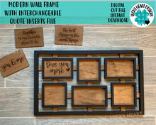 Load image into Gallery viewer, Modern Wall Frame With Interchangeable Quote Insert File SVG, Glowforge picture photo