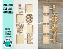 Load image into Gallery viewer, Patterned Love Wall Picture Frame Collage Two Versions,File SVG, Glowforge