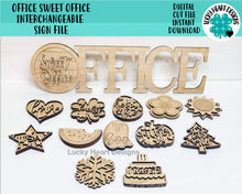 Load image into Gallery viewer, Office Sweet Office Interchangeable Standing Sign, File SVG, Glowforge, LuckyHeartDesignsCo
