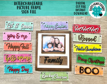 Load image into Gallery viewer, Interchangeable Picture Frame File SVG, Glowforge, Seasonal Photo
