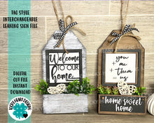 Load image into Gallery viewer, Tag Style Interchangeable Leaning Sign File SVG, Glowforge, LuckyHeartDesignsCo