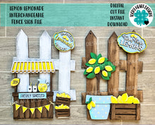 Load image into Gallery viewer, Lemon Lemonade Interchangeable Fence File SVG, Glowforge, LuckyHeartDesignsCo