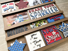 Load image into Gallery viewer, Wall Collage Slide In Interchangeable Sign File SVG, Leaning Sign Glowforge, LuckyHeartDesignsCo