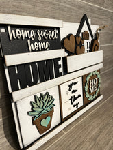 Load image into Gallery viewer, Wall Collage Small Slide In Interchangeable Leaning Sign File, Glowforge, LuckyHeartDesignsCo