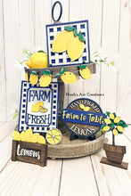 Load image into Gallery viewer, Lemon Summer Tiered Tray File SVG, Glowforge, Tier Tray Fruit, LuckyHeartDesignsCo