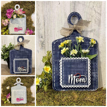 Load image into Gallery viewer, Cutting Board Mom Flower Holder File SVG, Glowforge Mothers Day, LuckyHeartDesignsCo