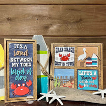 Load image into Gallery viewer, Summer Beach Crab Interchangeable Leaning Sign File SVG, LuckyHeartDesignsCo