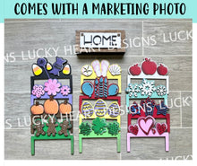 Load image into Gallery viewer, Interchangeable Desk Box Seasonal File SVG, Glowforge, LuckyHeartDesignsCo