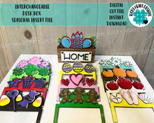 Load image into Gallery viewer, Interchangeable Desk Box Seasonal File SVG, Glowforge, LuckyHeartDesignsCo