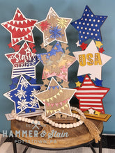 Load image into Gallery viewer, Stacking Stars Fourth Of July File SVG, America USA Glowforge, LuckyHeartDesignsCo