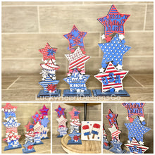 Load image into Gallery viewer, Stacking Stars Fourth Of July File SVG, America USA Glowforge, LuckyHeartDesignsCo