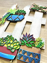 Load image into Gallery viewer, Succulent Plant Interchangeable Fence File SVG, Glowforge, LuckyHeartDesignsCo