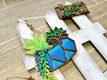 Load image into Gallery viewer, Succulent Plant Interchangeable Fence File SVG, Glowforge, LuckyHeartDesignsCo