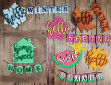 Load image into Gallery viewer, Hello Seasonal Interchangeable Door Hanger File SVG, LuckyHeartDesignsCo
