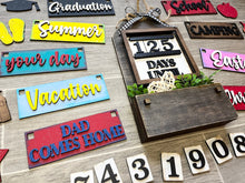 Load image into Gallery viewer, Countdown Interchangeable Leaning Tag Sign File SVG, Seasonal Glowforge, LuckyHeartDesignsCo