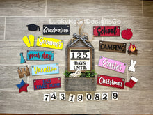 Load image into Gallery viewer, Countdown Interchangeable Leaning Tag Sign File SVG, Seasonal Glowforge, LuckyHeartDesignsCo