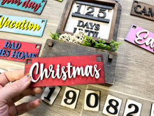 Load image into Gallery viewer, Countdown Interchangeable Leaning Tag Sign File SVG, Seasonal Glowforge, LuckyHeartDesignsCo