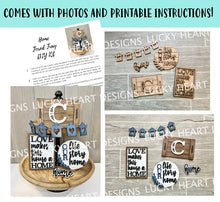 Load image into Gallery viewer, Home Quick And Easy Tiered Tray File SVG, Glowforge Farmhouse Tier Tray, LuckyHeartDesignsCo