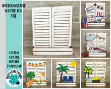 Load image into Gallery viewer, Interchangeable Shutter Box File SVG, Glowforge, LuckyHeartDesignsCo