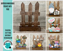 Load image into Gallery viewer, Interchangeable Fence Box File SVG, Glowforge, LuckyHeartDesignsCo