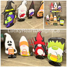 Load image into Gallery viewer, Gnome Halloween Standing File SVG, Glowforge Tiered Tray, LuckyHeartDesignsCo