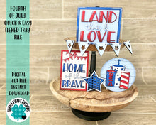 Load image into Gallery viewer, Fourth of July Quick and Easy Tiered Tray File SVG, Glowforge America Tier Tray, LuckyHeartDesignsCo