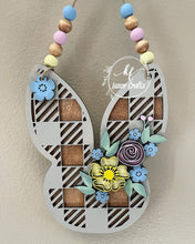 Load image into Gallery viewer, Bunny Easter Door Hanger File VSG, Glowforge Plaid