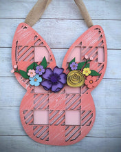 Load image into Gallery viewer, Bunny Easter Door Hanger File VSG, Glowforge Plaid