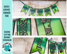 Load image into Gallery viewer, Lucky St Patrick's Day Banner DIY kit, File SVG, Glowforge decoration