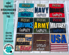 Load image into Gallery viewer, Hero Military Interchangeable Leaning Sign File SVG, Tiered Tray Glowforge, LuckyHeartDesignsCo
