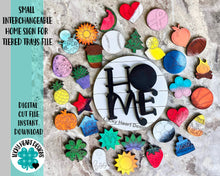 Load image into Gallery viewer, Small Interchangeable Home Sign For Tiered Trays File SVG, Glowforge Laser, LuckyHeartDesignsCo