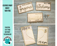 Load image into Gallery viewer, Couples Paint Night Signs DIY File SVG, Glowforge