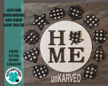 Load image into Gallery viewer, Home Plaid Interchangeable with Shiplap Round File, SVG glowforge