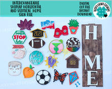 Load image into Gallery viewer, Interchangeable Shiplap Horizontal and Vertical Home Sign File SVG, Glowforge Laser, LuckyHeartDesignsCo