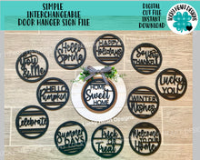 Load image into Gallery viewer, Simple Interchangeable Door Hanger File SVG, Glowforge Laser, LuckyHeartDesignsCo