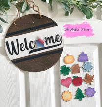 Load image into Gallery viewer, Welcome Interchangeable Door Hanger File SVG, Glowforge, LuckyHeartDesignsCo