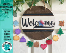 Load image into Gallery viewer, Welcome Interchangeable Door Hanger File SVG, Glowforge, LuckyHeartDesignsCo