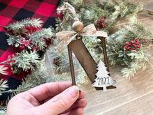 Load image into Gallery viewer, Initial Tree Christmas Ornament File SVG, Glowforge, LuckyHeartDesignsCo