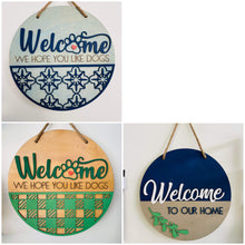 Load image into Gallery viewer, Patterned Door Hanger Bundle File SVG, Glowforge Sign, LuckyHeartDesignsCo