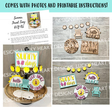 Load image into Gallery viewer, Summer Quick and Easy Tiered Tray File SVG, Glowforge DIY KIT, LuckyHeartDesignsCo
