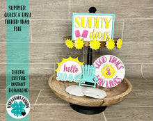 Load image into Gallery viewer, Summer Quick and Easy Tiered Tray File SVG, Glowforge DIY KIT, LuckyHeartDesignsCo
