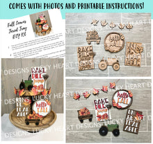 Load image into Gallery viewer, Fall Leaves Quick and Easy Tiered Tray File SVG, Glowforge Tier Tray, LuckyHeartDesignsCo