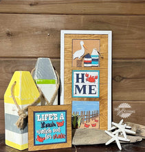 Load image into Gallery viewer, Summer Beach Crab Interchangeable Leaning Sign File SVG, LuckyHeartDesignsCo