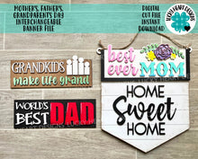 Load image into Gallery viewer, Mother's Father's Grandparent's Day Interchangeable Banner File SVG, LuckyHeartDesignsCo