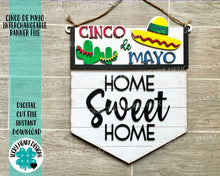 Load image into Gallery viewer, Cinco De Mayo Interchangeable Banner File SVG, Glowforge, LuckyHeartDesignsCo